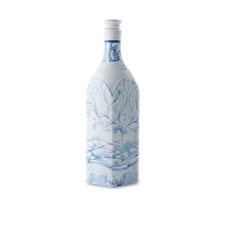 Chai sứ dưỡng sinh vuông sứ Minh Long 1.0 L + nắp (K1) - Dưỡng Sinh - Biển Xanh